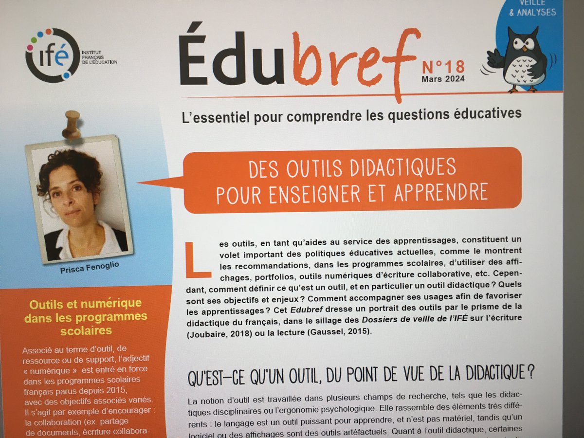 SPernotEN's tweet photo. Quels outils au service des apprentissages et rendre accessible la compréhension des savoirs ?

Un EduBref de l'@educIFE utile et transférable (mars 2024, n°18)

#Ressource_Utile
#Mediation
#Cognition
#Didactique

@prisca_fenoglio
@ENSdeLyon 

🔗https://t.co/OWtnfAhxE9 https://t.co/Dx35DFerA6