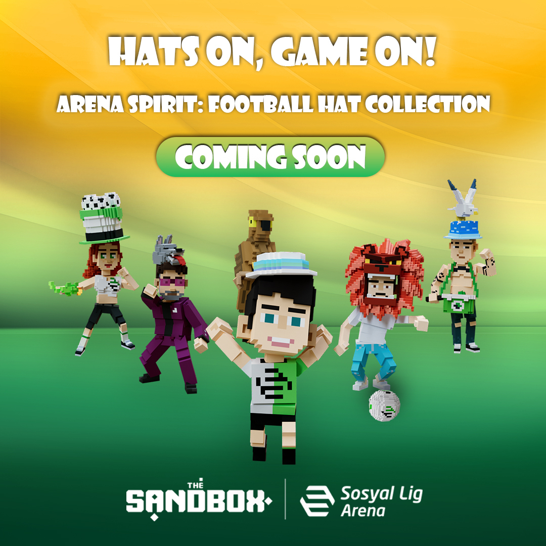 sosyallig's tweet photo. 🔴Get ready for the ultimate kickoff! Something exciting is brewing in the digital arena. 

🔴Stay tuned for the debut of 'Arena Spirit: Football Hat Collection'! ️

#ArenaSpirit @sandboxturkey @TheSandboxGame https://t.co/15V451IaN2