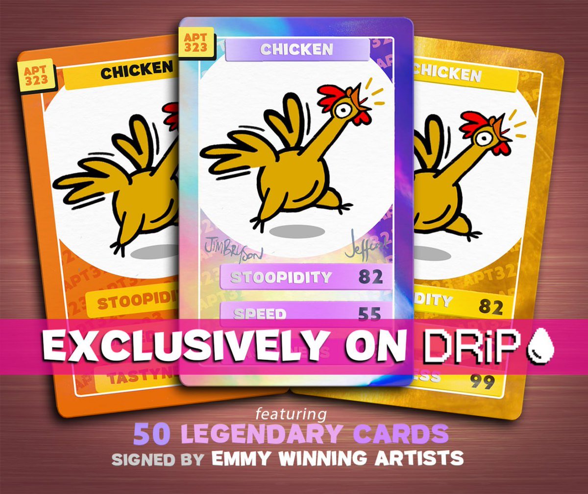 ⏰ITS CHICKEN 'O' CLUCK ⏰

This weeks tasty collectable is being served up this FRIDAY!............only on <a href="/drip_haus/">DRiP 💧</a> 💧

To be in with a chance of bagging yourselves a LEGENDARY upgrade comment below with your pluckiest CHICKEN gif 🍗