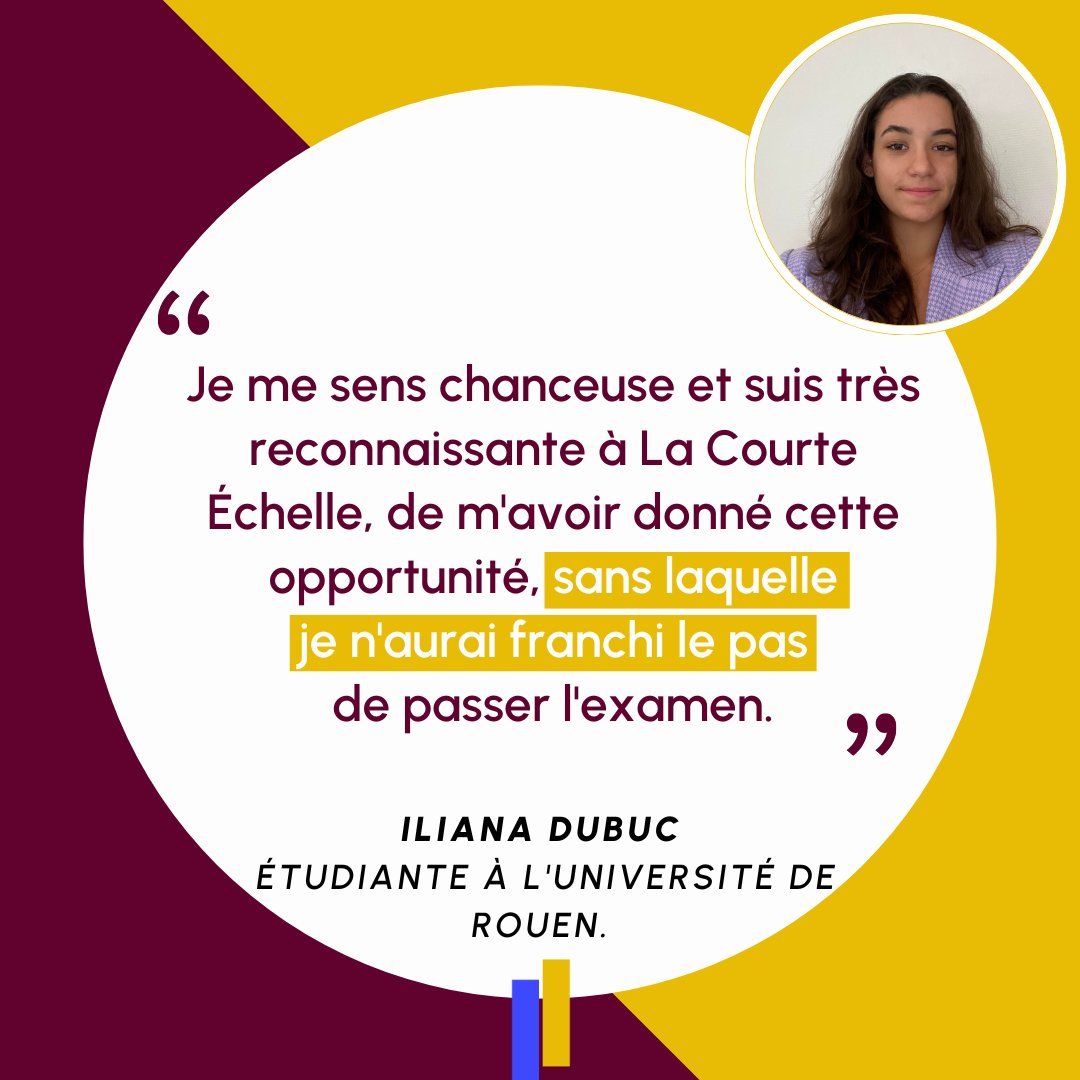 Le témoignage de Iliana illustre parfaitement la mission de @Lacourteeche2le : donner aux élèves l'opportunité de se surpasser, même face aux #défis les plus intimidants. 👉 Venez découvrir comment une connexion peut ouvrir des horizons : contact@asso-la-courte-echelle.fr 💌