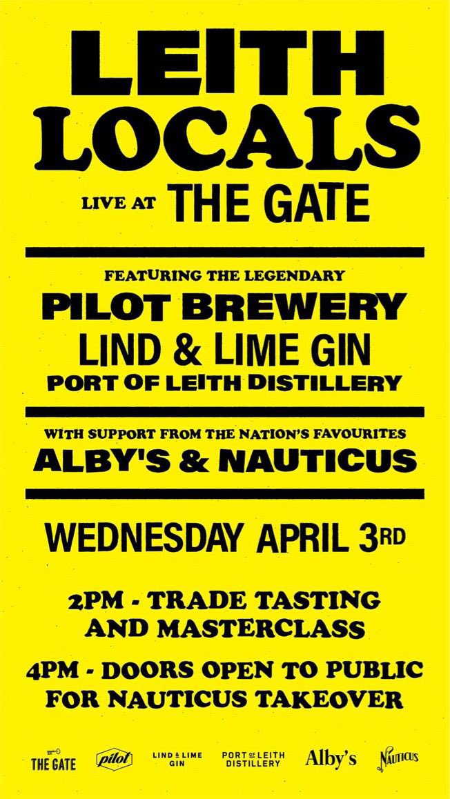 Glaswegians! Come to this! It looks like a gig, but it’s actually not, that’s just a clever design conceit. The Albys and Nauticus takeover starts at 4. It will be very nice!