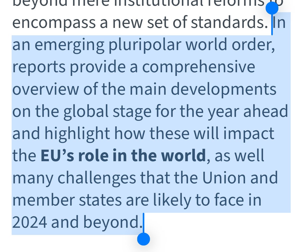 Great to see #EPCOutlookPaper featured in @EUCouncil March Think Tank Review. Excellent to see also the idea I’ve been speaking & writing abt of an “emerging #pluripolar world order” taken up. Btw, several more @epc_eu papers included. Check it out: consilium.europa.eu/en/documents-p…