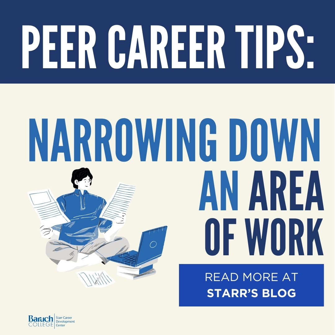 Do you feel like you don’t know what field you want to work in? Peer Mashal Burney provides tips on our blog for how to assess your values to seek career advisement.

Link to Starr's blog is in our bio.

#CareerReady #StudentSuccess #GoalSetting #baruchstarr #baruchworks