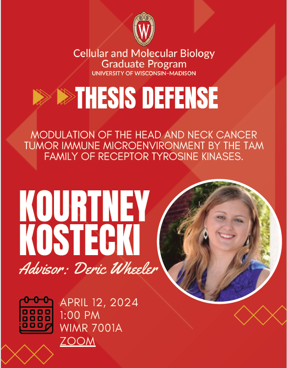Best wishes to Kourtney Kostecki who defends her thesis this Friday, April 12th! 🎉
