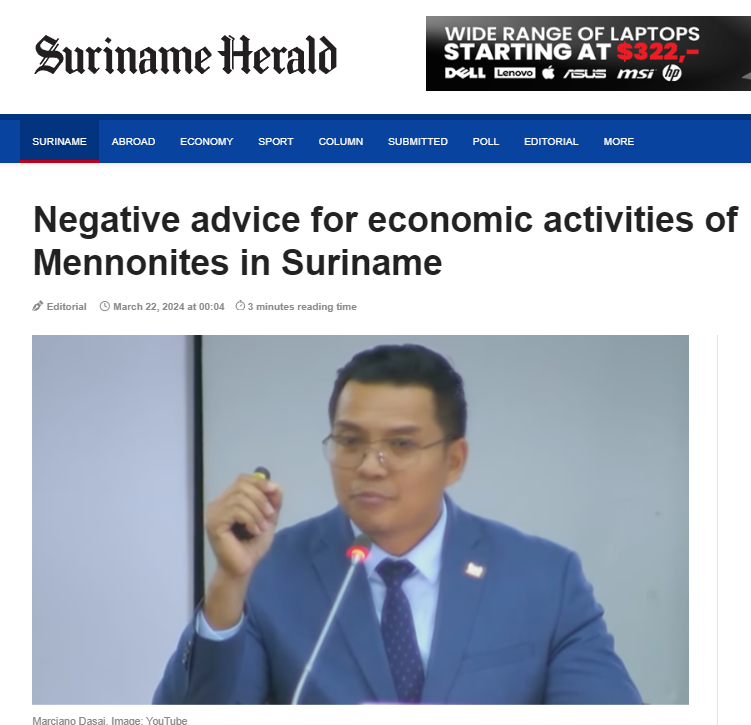 Important update regarding Suriname rejecting Mennonite proposal to acquire vast tracts of forest for large-scale ag Decision based on advice from multiple government agencies & cost-benefit analysis including cost of 'high levels of deforestation' srherald.com/suriname/2024/…