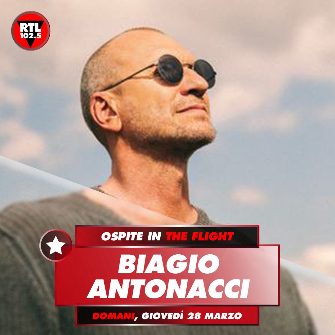 📅 Domani, giovedì 28 marzo ⏰ Alle 15.00 🎙️ @BiagioAntonacci sarà ospite in #TheFlight Segui la diretta ➡️ pulse.ly/xvbvdjdesa #BiagioAntonacciRTL1025