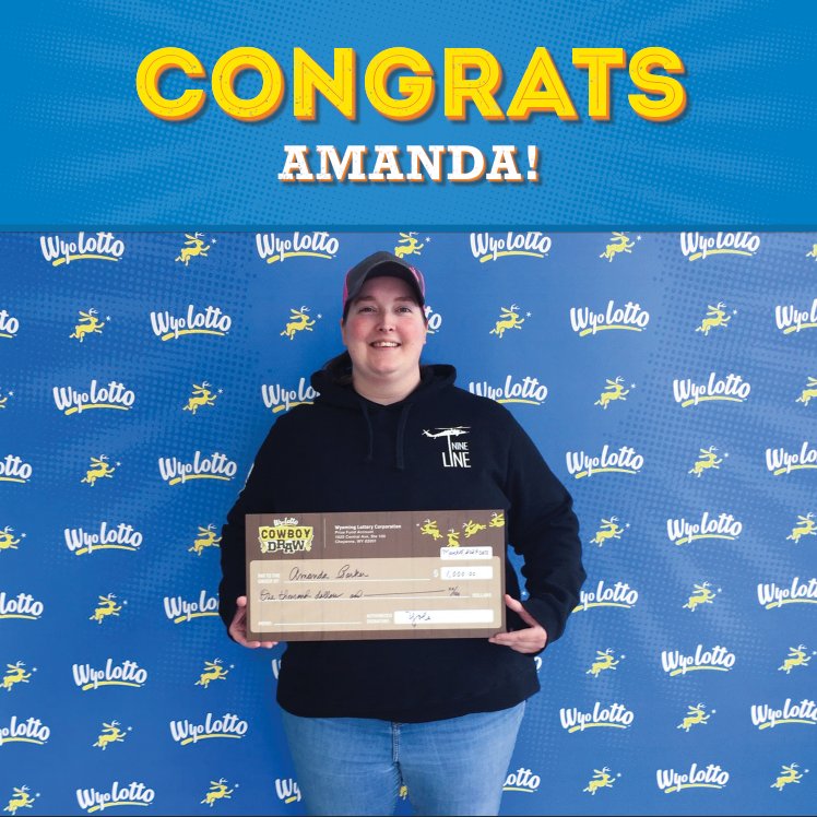 wyolotto's tweet photo. Dear world, meet Amanda! She recently came to our office to claim her $1,000 check with Cowboy Draw! She shared with us that she had only recently decided to give Wyolotto a chance, and boy did it pay off! She was very excited and still couldn't believe she won! Congrats Amanda! https://t.co/8Ns99wVYmY