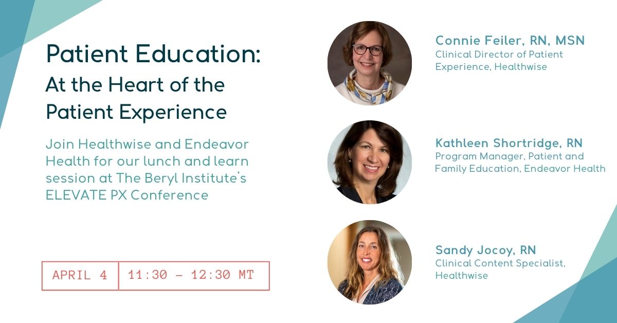 You won't want to miss this! Join us April 4 at The Beryl Institute's ELEVATE PX and learn about the important role patient education plays in the patient experience.

ow.ly/zc4w50R2wU4