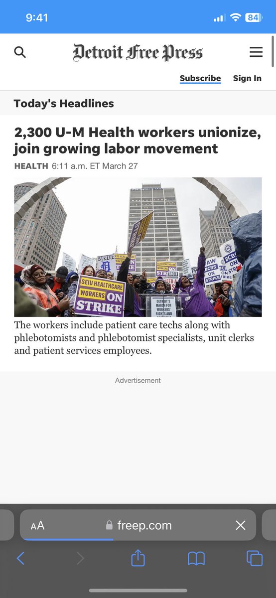 Excited to make the front page of the @freep this morning! Thank you @KristenShamus for the wonderful piece. We are only getting started. #unionsforall