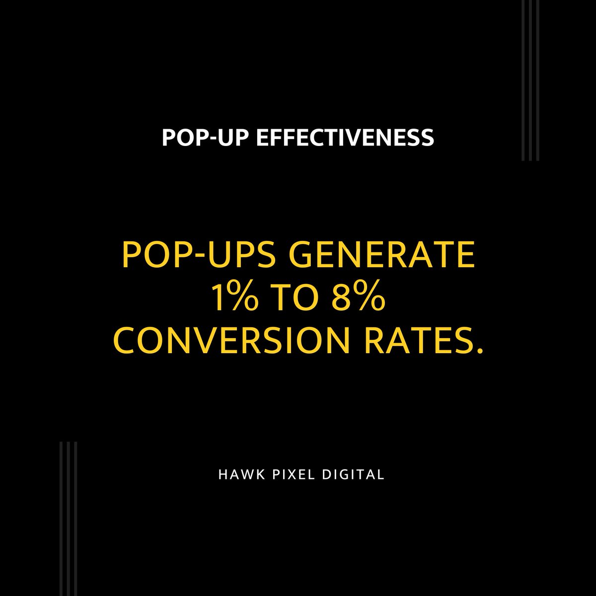 HawkPixelHQ's tweet photo. When used judiciously, pop-ups can significantly enhance conversion rates, acting as a direct call to action that captures user attention without navigating away from the current content. #PopUpStrategy #ConversionTips #MarketingEffectiveness https://t.co/Xv9omU7CQG