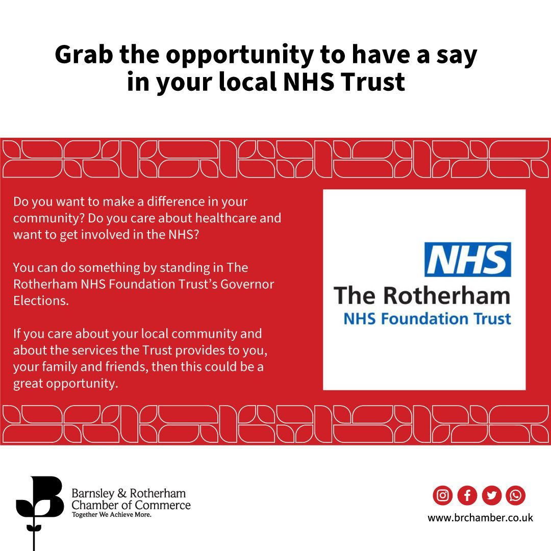 Member News buff.ly/3xm2WQL Do you want to make a difference in your community? Do you care about healthcare and want to get involved in the NHS? You can do something by standing in The Rotherham NHS Foundation Trust’s Governor Elections.