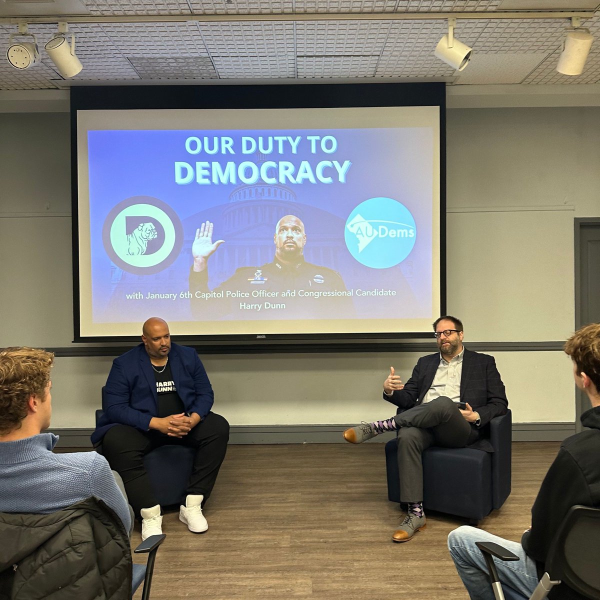 On March 21st, we hosted Former January 6th Capitol Police Officer and Congressional Candidate <a href="/libradunn/">Harry Dunn</a> in partnership with <a href="/AUCollegeDems/">AU College Democrats</a>. Thank you to him, our moderator <a href="/ProfHansNoel/">Hans Noel</a>, and all who showed up!

#georgetown #democrats #harrydunn #jan6 #maryland