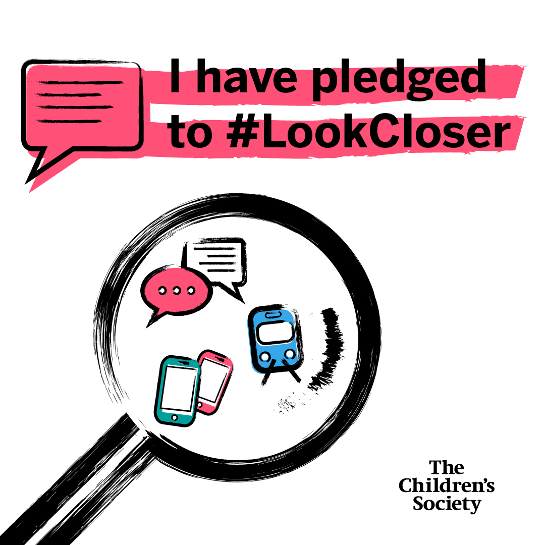 Make a pledge today to #LookCloser to help protect a child or young person from exploitation. Whether you work with young people or may come across them in your line of work, you could help by knowing the signs and reporting it. More: orlo.uk/zZgfV @childrensociety
