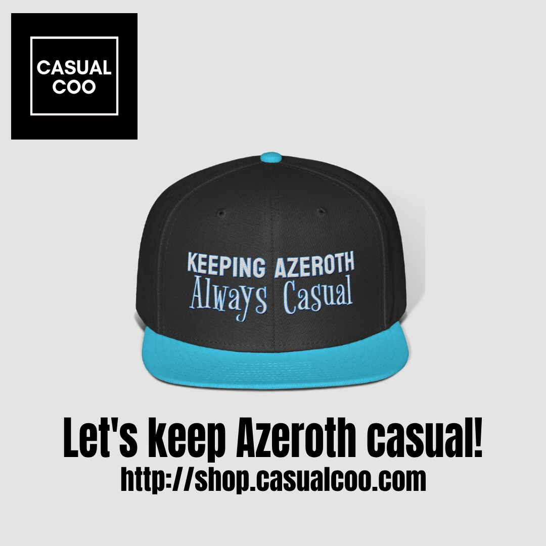 CasualCoo's tweet photo. Check out @CasualCoo's new merch -- https://t.co/p0pbukMb7K -- get your casual on! #forthecasual #forthwall #redbubble #hats #customdesign #casualwear #casualfashion #azeroth #staycasual #alwayscasual https://t.co/Iizj3GteHd