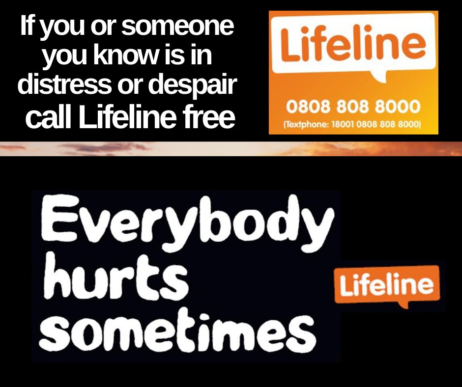 Holiday times can sometimes be difficult. If your mental or emotional state quickly gets worse, or you’re in crisis or despair, it's important to get help quickly #YouAreNotAlone. Call Lifeline free on 0808 808 8000 lifelinehelpline.info