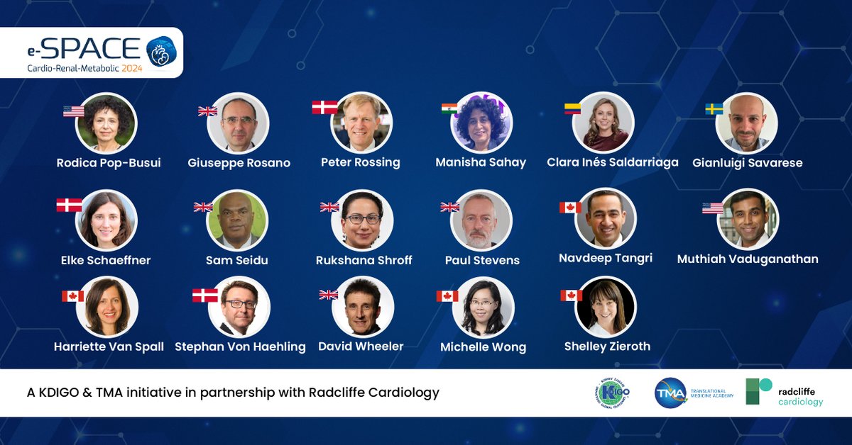 Thank you to all attendees & speakers who contributed to the success of e-SPACE Cardio-Renal-Metabolic 2024! Your dedication to advancing treatment strategies for cardiorenal metabolic diseases is commendable. #eSPACECRM2024 #Diabetes #HeartFailure #CKD #Cardiology #KDIGO