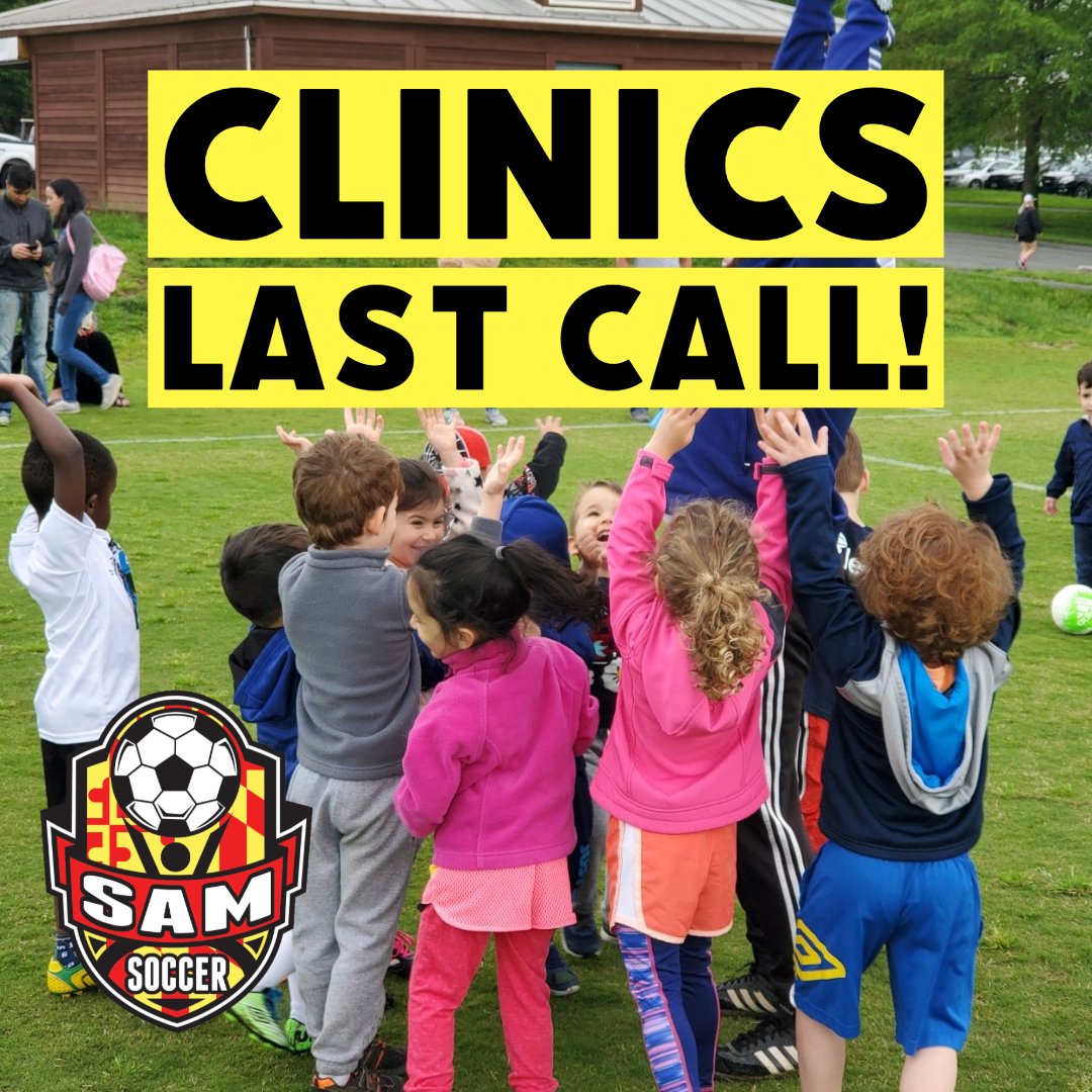 Don't miss out! This is your chance to get into our Spring clinics! Find the right clinic and register before they close!
mdsoccerplex.org/sam-soccer/cli…