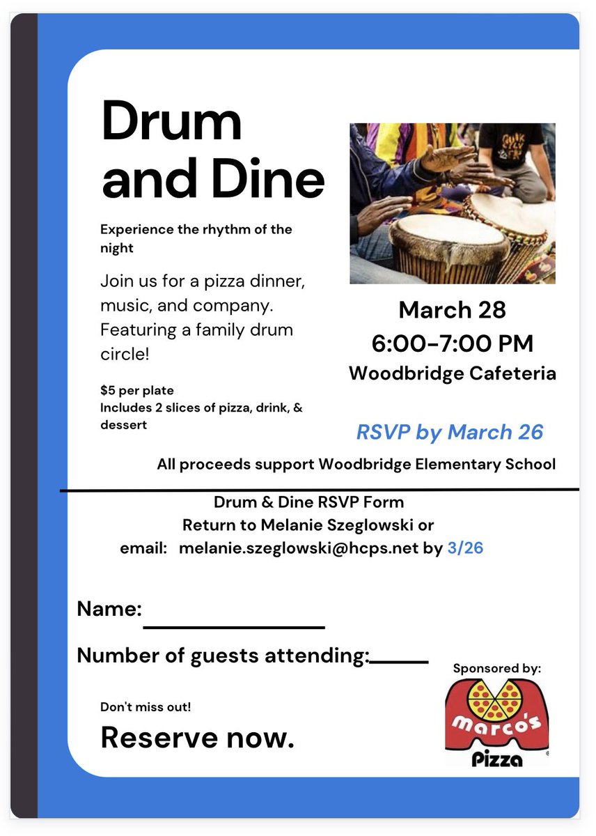 World Drumming kicked off our morning arrival this week to celebrate Music in our Schools month! Don’t forget to join us tomorrow night at 6:00 PM for Drum & Dine! Thank you @RohrbackerMusic & Ms. Ingram for all you do! #WeBelieve @HillsboroughSch