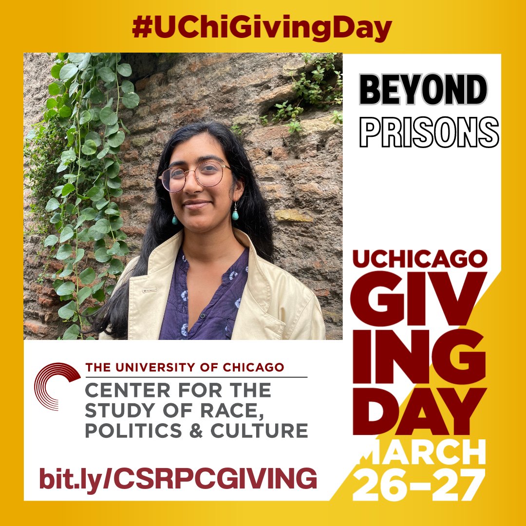CSRPC and Beyond Prisons create expansive opportunities for UChicago to make higher education transformative. There is still time to give and no gift is too small at bit.ly/CSRPCGIVING 🙏🏽Neomi Rao, BP Program Asst, PhD Candidate in Poli Sci