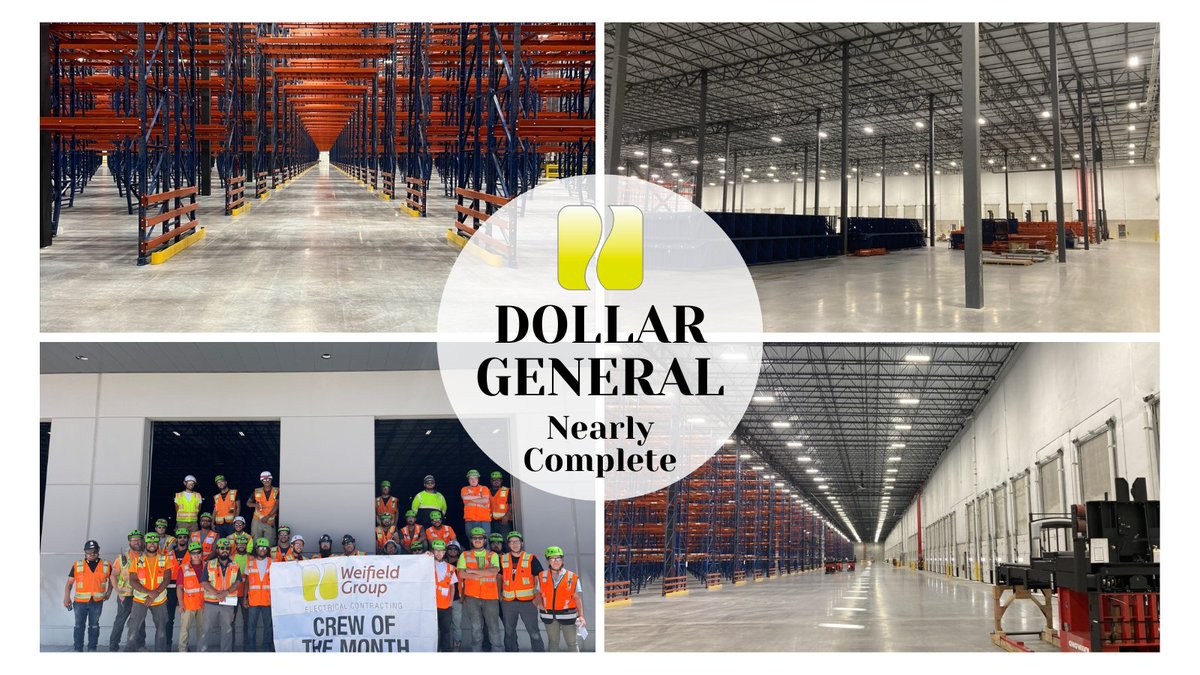 Kudos to our amazing Dollar General project team for approaching the finish at this project in Aurora, CO! Proud to have worked with @MAMortensonCo on this 920K sq. ft. distribution center project -- kudos to our TEAM for your efforts! #excellence #WeifieldWay