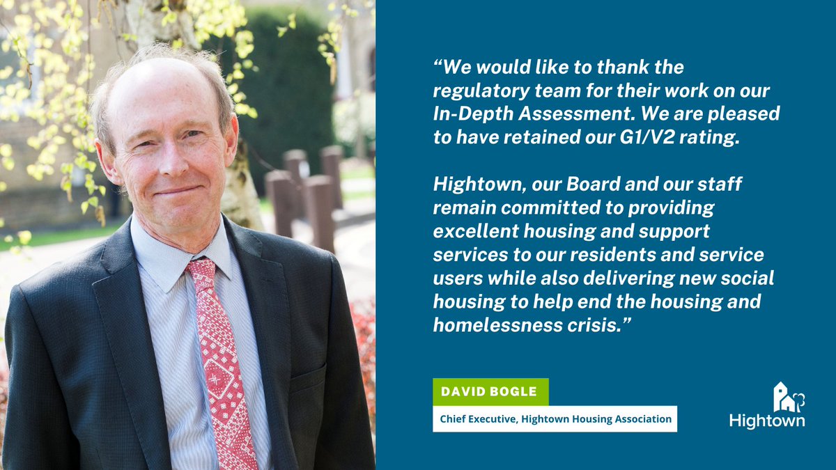 Following our In-Depth Assessment (IDA) by the Regulator of Social Housing, we are pleased to share that we have retained our G1/V2 rating. #ukhousing