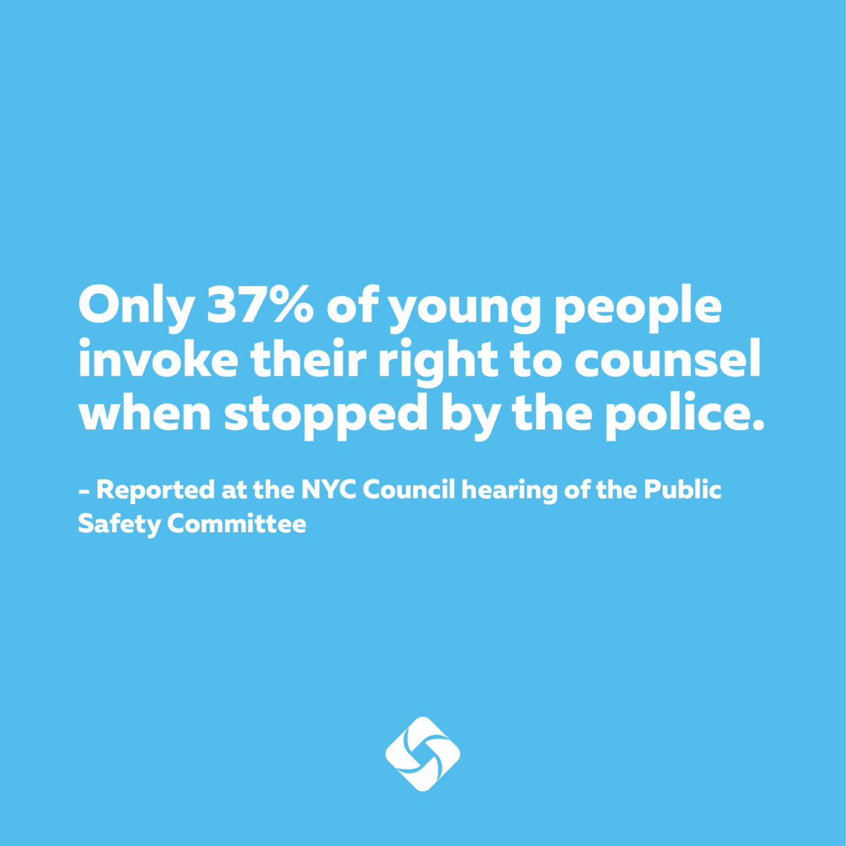 Let's work to get a full 100% of all young people to invoke their right to counsel. With passing #right2remainsilent, this can be a reality!