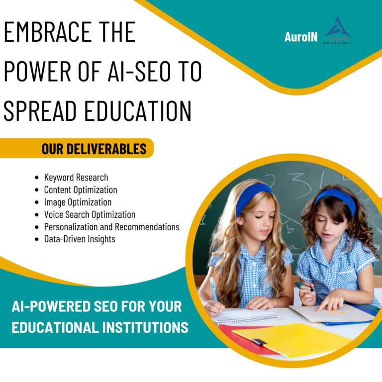 AuroIN's tweet image. Transform your education website with #AuroIN&apos;s personalized #AISEOservices. Increase enrollment and expand your reach. Our #AIpoweredSEOsolutions are designed to help #educationalinstitutions increase online visibility, attract more students. auroin.com/ai-seo-for-edu…