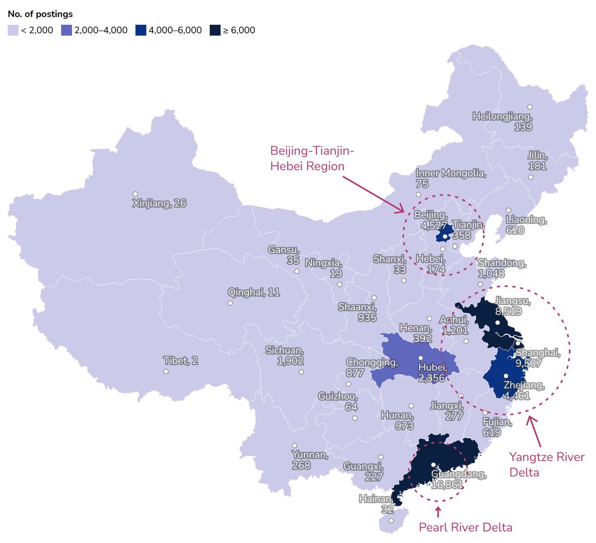 78% of China’s AI job postings are geographically concentrated in 3 economically and technologically developed hubs. Read the report 👉 bit.ly/4cCidgL