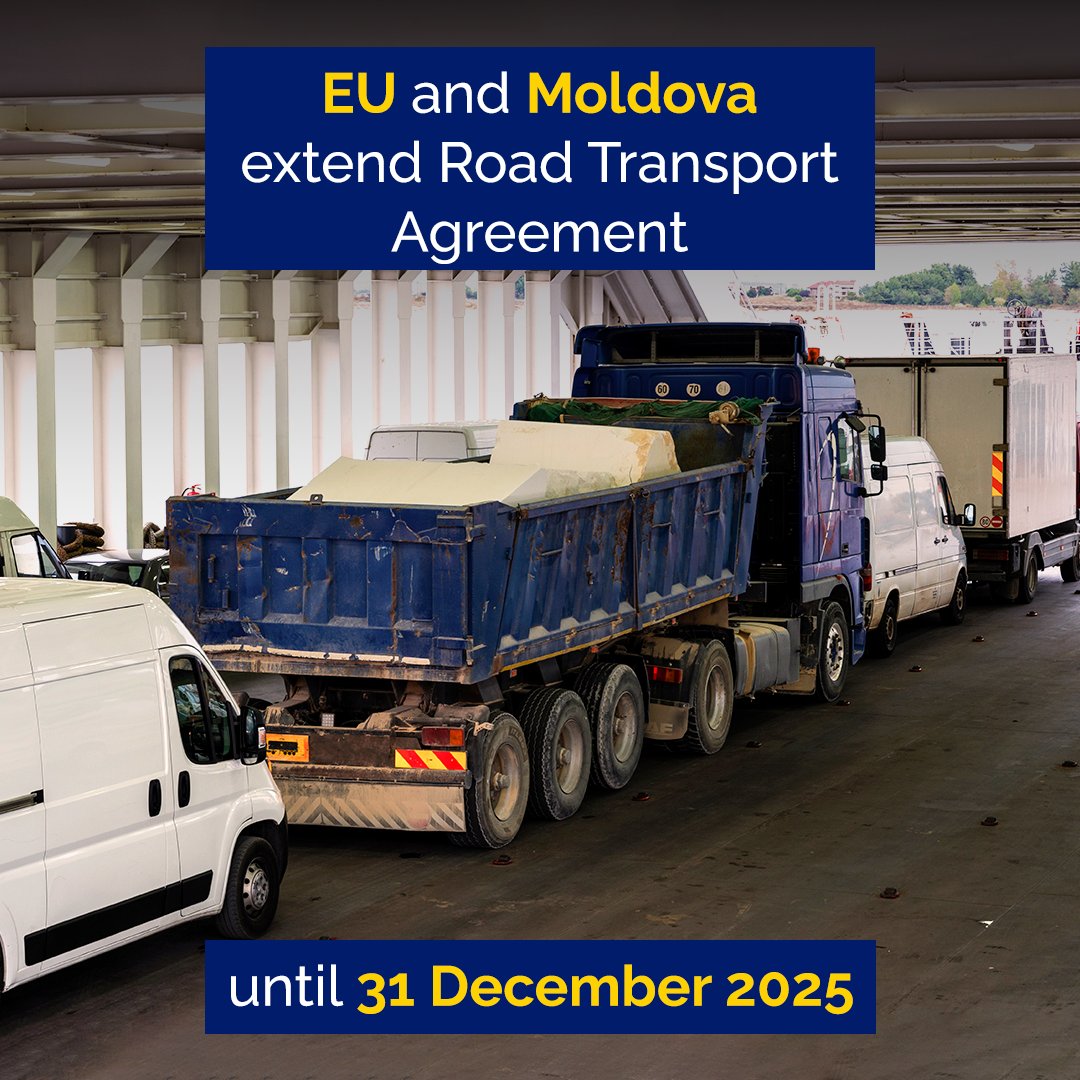 The EU and Moldova decided to extend the validity of their current road transport Agreement until 31 December 2025. The Agreement aims at helping Moldova access world markets by facilitating transit through EU countries and also further developing its links with the EU market.
