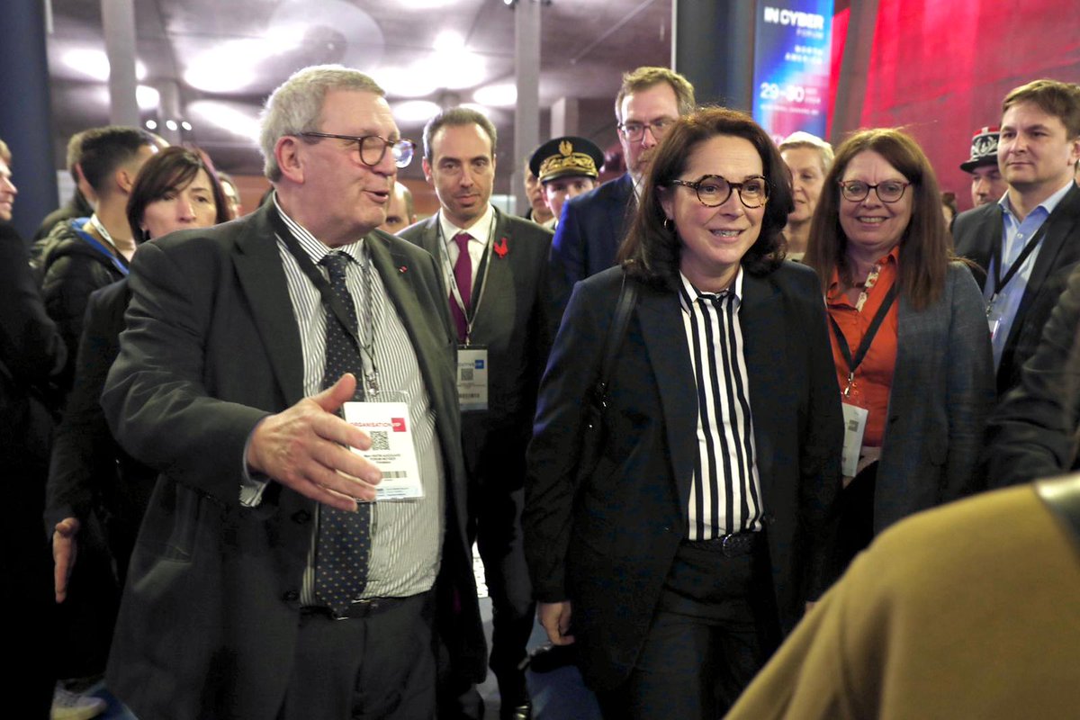 INCYBER_Europe's tweet photo. Nous sommes honorés de recevoir Marina Ferrari, Secrétaire d'État chargée du numérique, au #ForumInCyber2024, pour un moment d'échange avec les différents exposants du salon. 

#ForumInCyber #cybersecurite https://t.co/V5xUDwsH7V