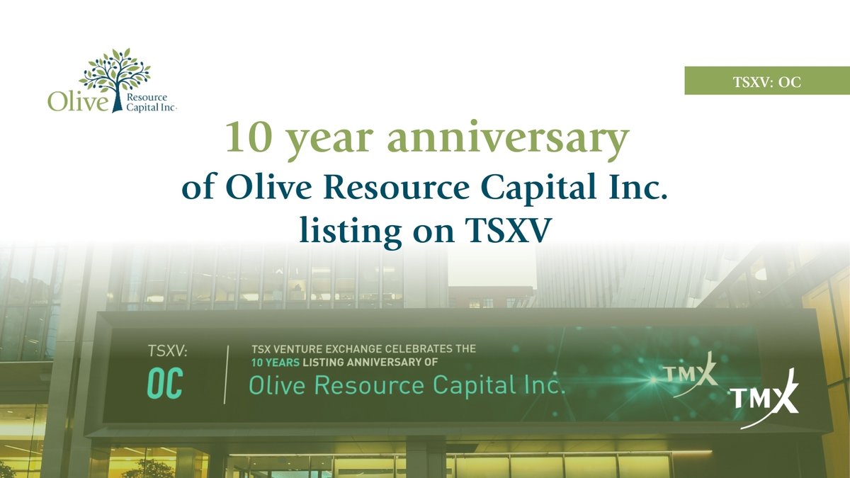 ⭐ 2024 marks the 10 year anniversary of Olive Resource Capital Inc. listing on TSXV! ⭐ @TMXgroup 
Learn more » stockmkt.info/3hc73ne 
#capitalmarkets #stockmarket #investing #investingnews #TSXV
🇨🇦 $OC.V
