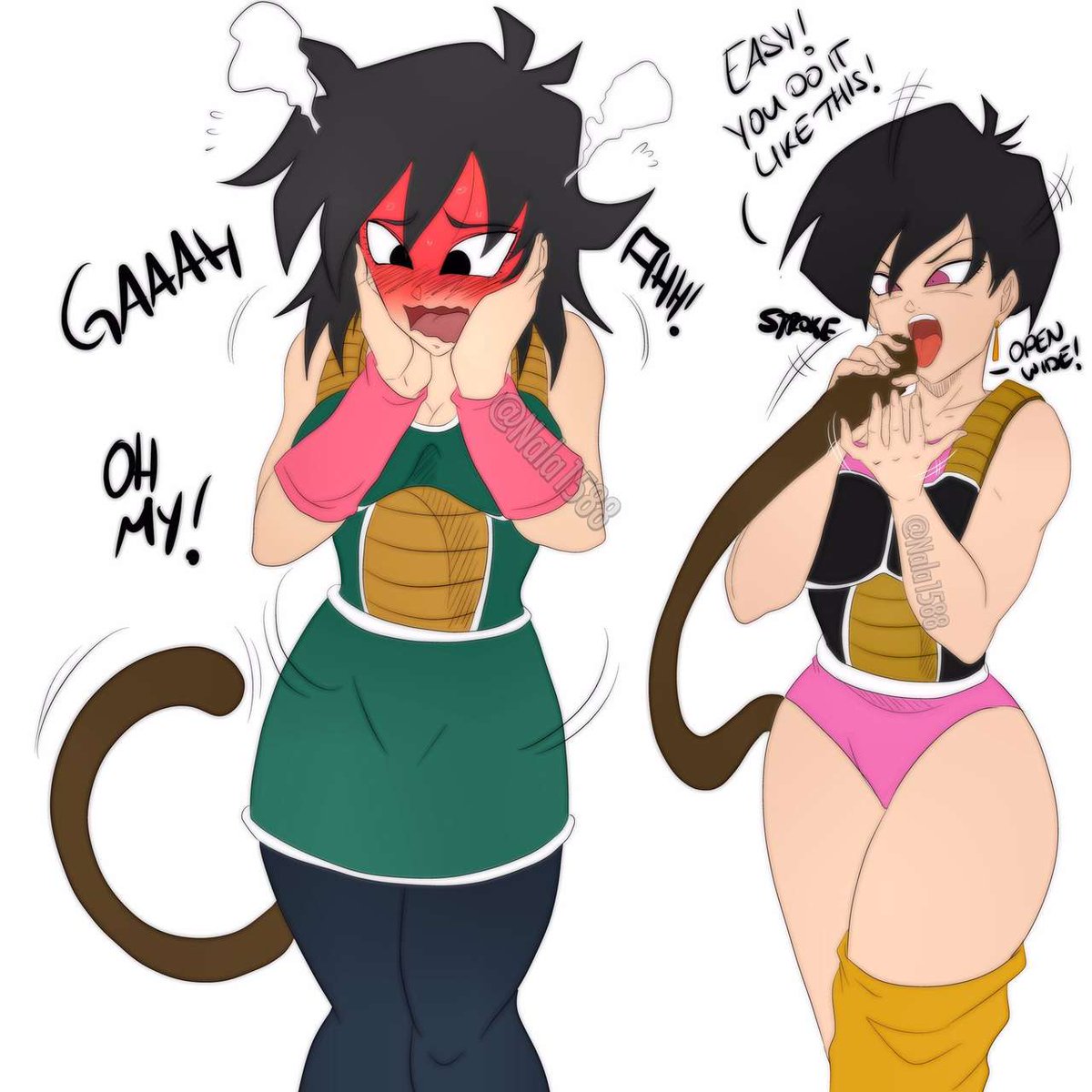 It's easy making Gine turn red~ maybe it's because I'm one of the most dominant Saiyan female~