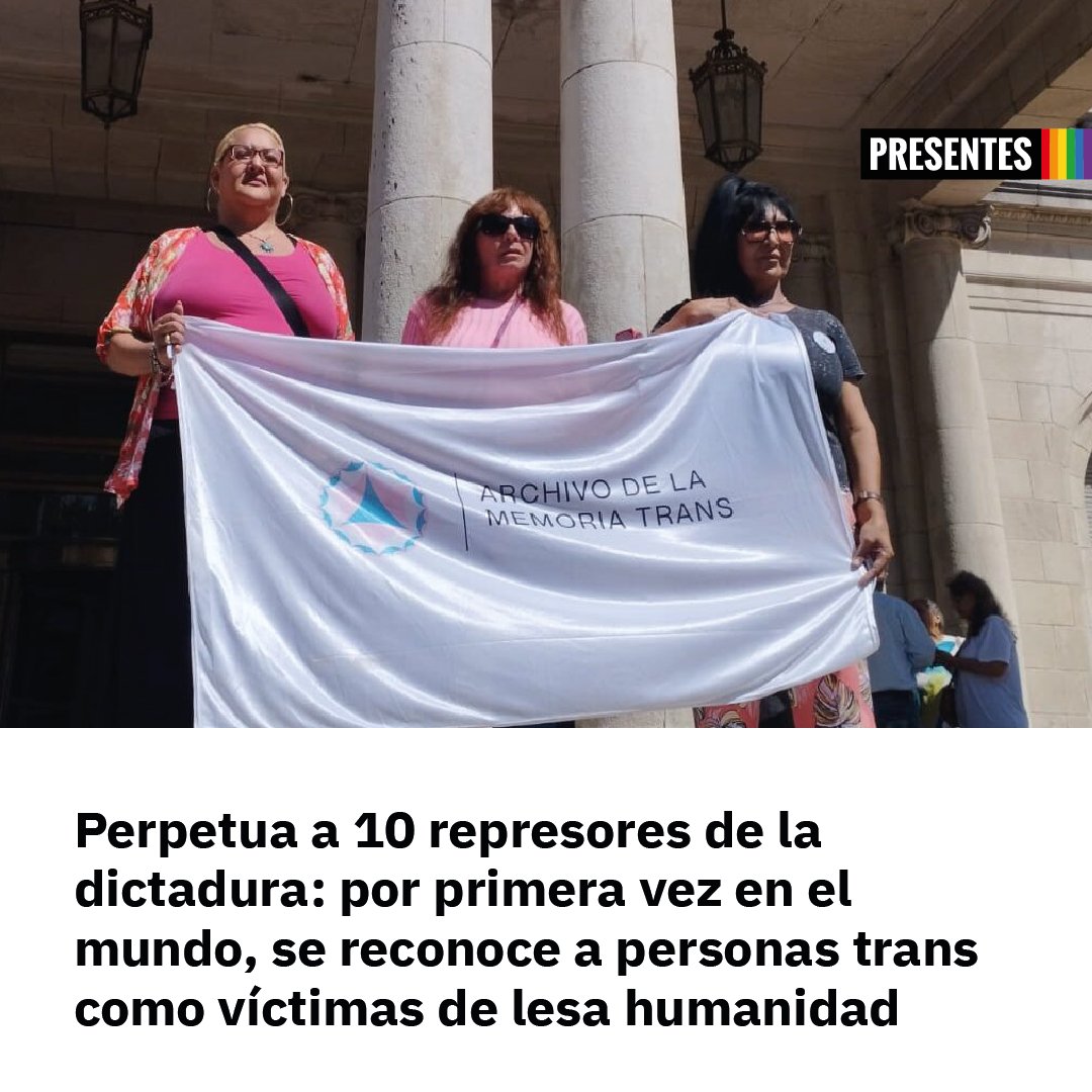 PresentesLatam's tweet photo. 🇦🇷🏳️‍⚧️"Esperamos 47 años para esto. Sinceramente las heridas que una tiene no te las borra nadie”, expresó Valeria del Mar.
⚖️Se trata de la Causa Brigadas, el juicio de lesa humanidad más grande de la región.

📲Nota completa:
https://t.co/TiDMflAhcC
🖋️ @_agusramona https://t.co/APU2KIUCzT