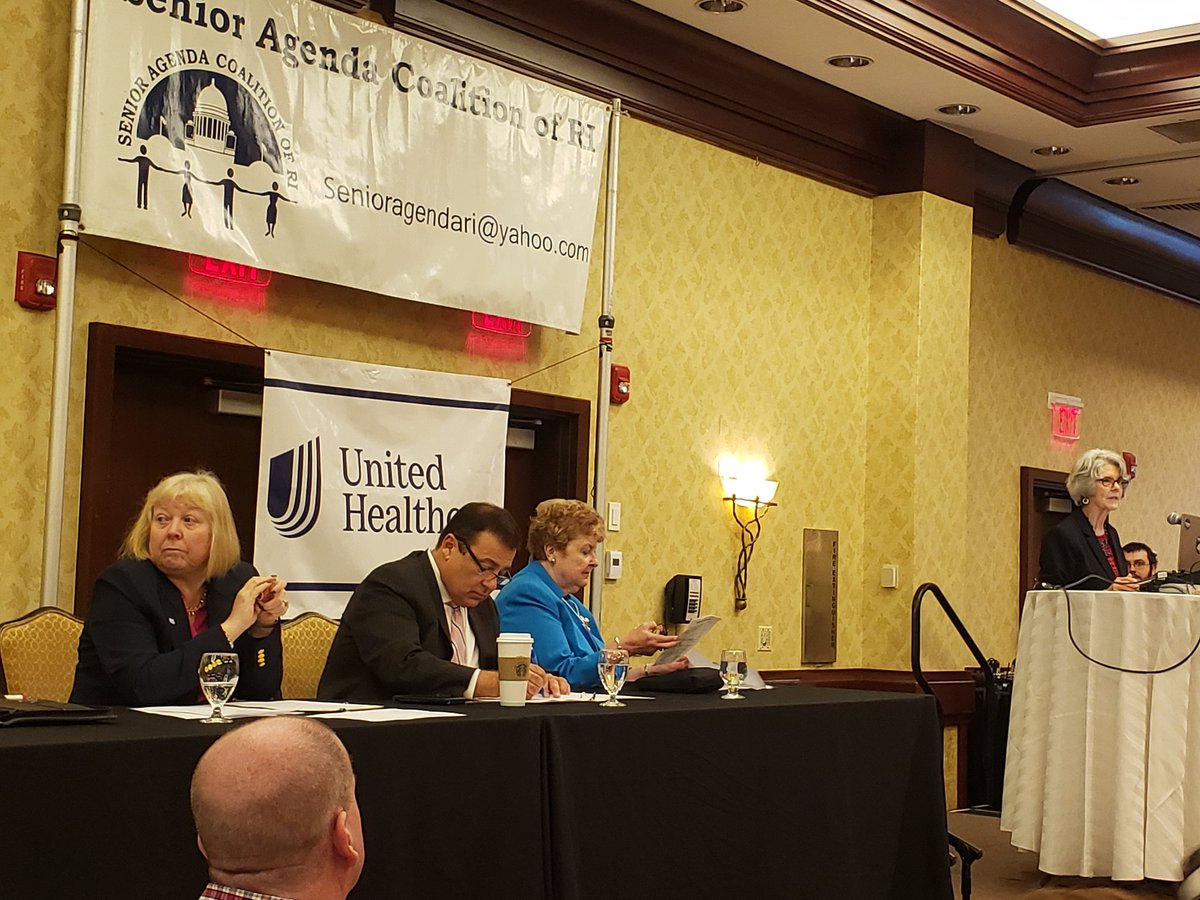 Attending #RhodeIsland Senior Agenda Coalition legislative leaders forum, theme 'KEEPING SENIORS STRONG' Priorities: ✔Economic Security - Helping w Medicare Premiums ✔Reduce Home Care Wait Lists ✔Community Connections Support for Senior Centers ✔Housing - Expanding Options