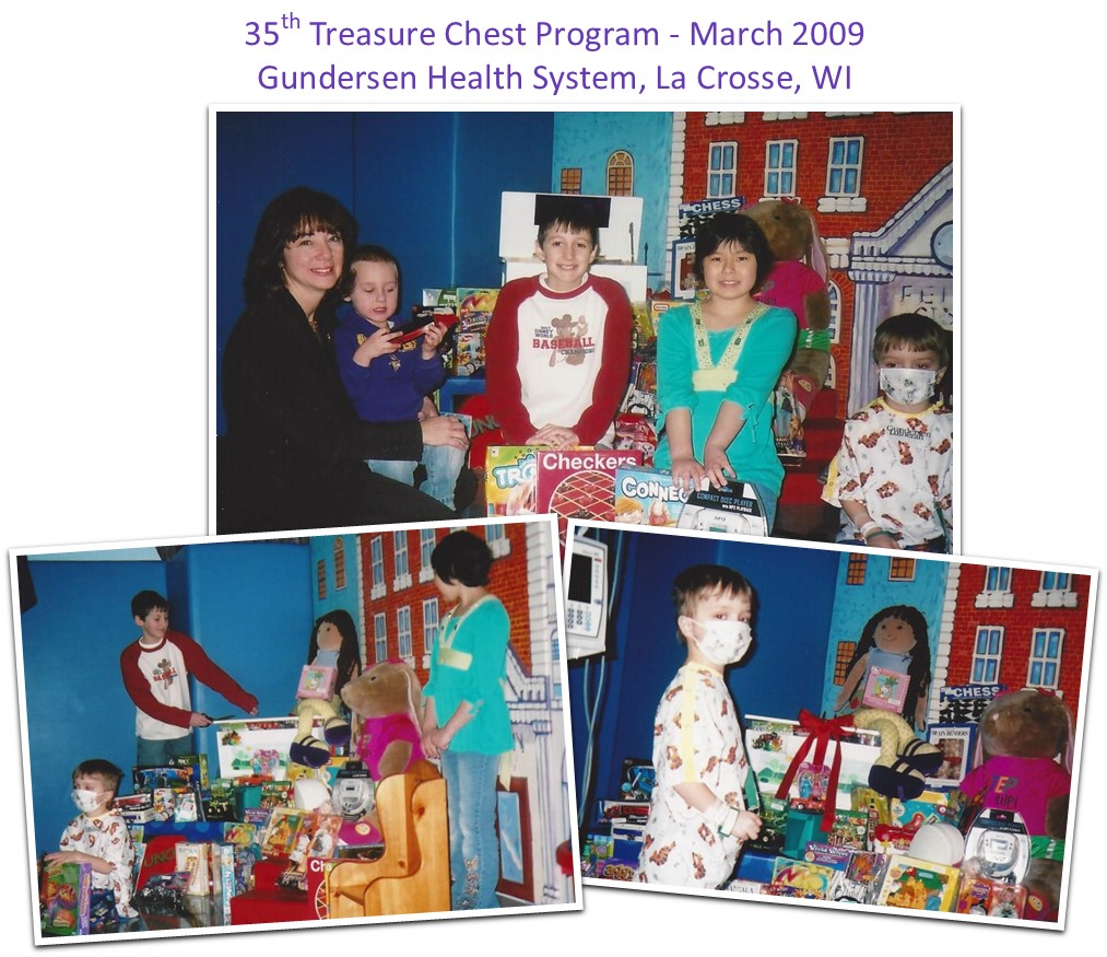 TreasureChst's tweet photo. 15 years ago, the @TreasureChst launched its 35th Treasure Chest Program in La Crosse, WI. This program was opened in honor of all the toddlers who are undergoing treatment for cancer in the United States.

#toysforkids #community  #nonprofit #childhoodcancer #teencancer https://t.co/4eXCjpiv16