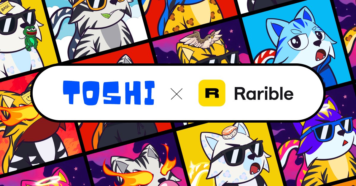 Toshi is excited to welcome <a href="/rarible/">Rarible</a> to Base.
Blue is based and Rarible is blue.