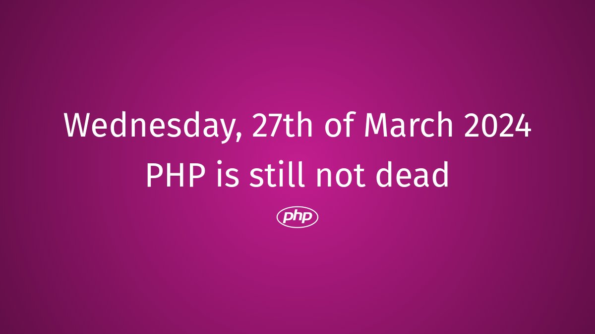 PHP still not dead #php #PHPObsolete #PHPCode #PHPTips #PHPModernization #PHPRejuvenation #PHPSnippets #PHPAdvancements #PHPUpdates #PHPLearning