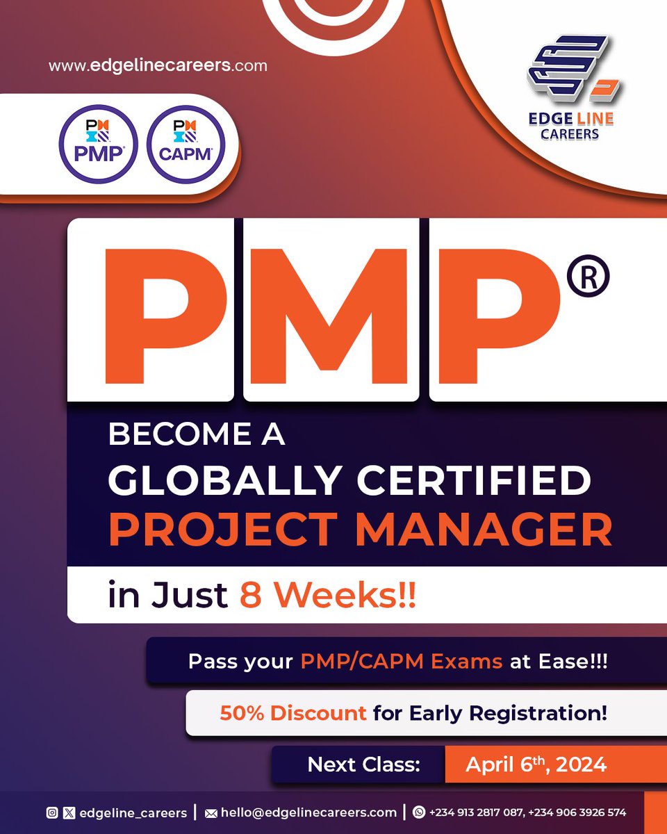 Become a  PMP-Certified in Just 8 Weeks!!!

 #verydarkman #Gistlover #Naira #Brotherhood #IndomieFest24