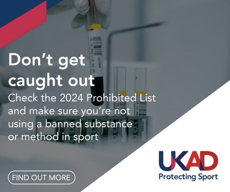 Check the 2024 Prohibited List and make sure you're not using a banned substance or method in sport. Remember strict liability. Not knowing is not enough.

Read about the 2024 Prohibited List with <a href="/ukantidoping/">UK Anti-Doping</a> : ukad.org.uk/news/2024-proh…