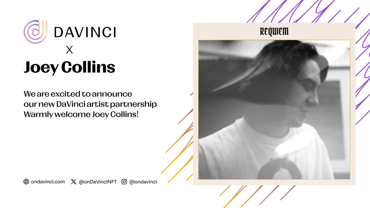 We're thrilled to announce our latest collaboration with DaVinci, and we couldn't be more excited to welcome Joey Collins to our family! ✨

To celebrate this special occasion, we're unveiling an exclusive music release - Requiem - available today!
🚀bit.ly/3TUELC7

👇🏻