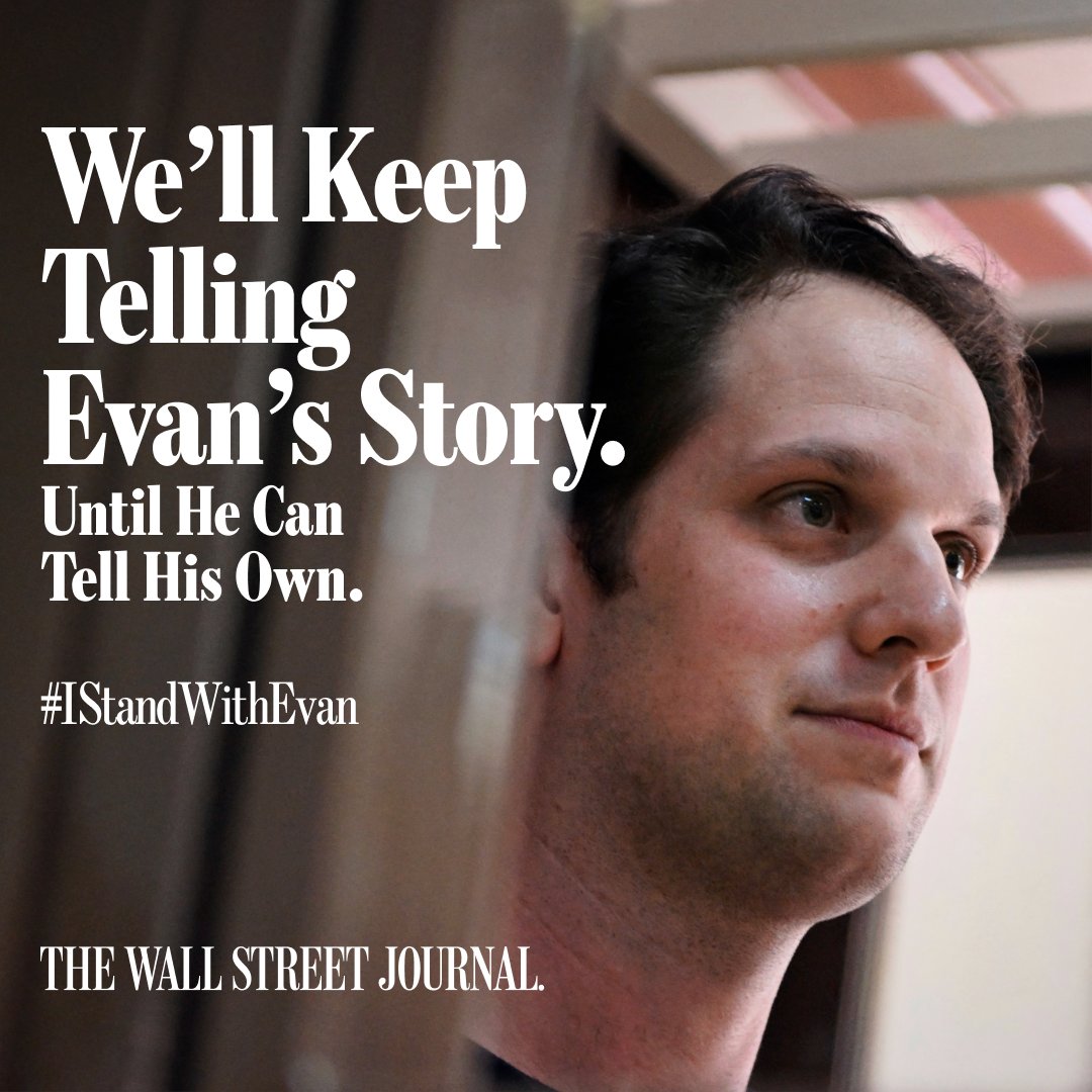 🧵One year ago on Friday, Wall Street Journal reporter Evan Gershkovich was detained in Russia during a reporting trip. He remains in a Moscow prison. We’re offering resources for those who want to show their support for him. #IStandWithEvan wsj.com/Evan