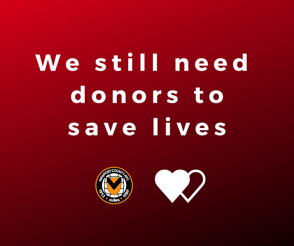 ❤ | The Welsh Blood Service aims to have at least ⑦ days of each blood type at all times to help patients in need across Wales. 💉 | Blood Stocks are currently low and expected to fall further over the holiday period. ❤ | Book today! wbs.wales/NewportCAFC #NCAFC