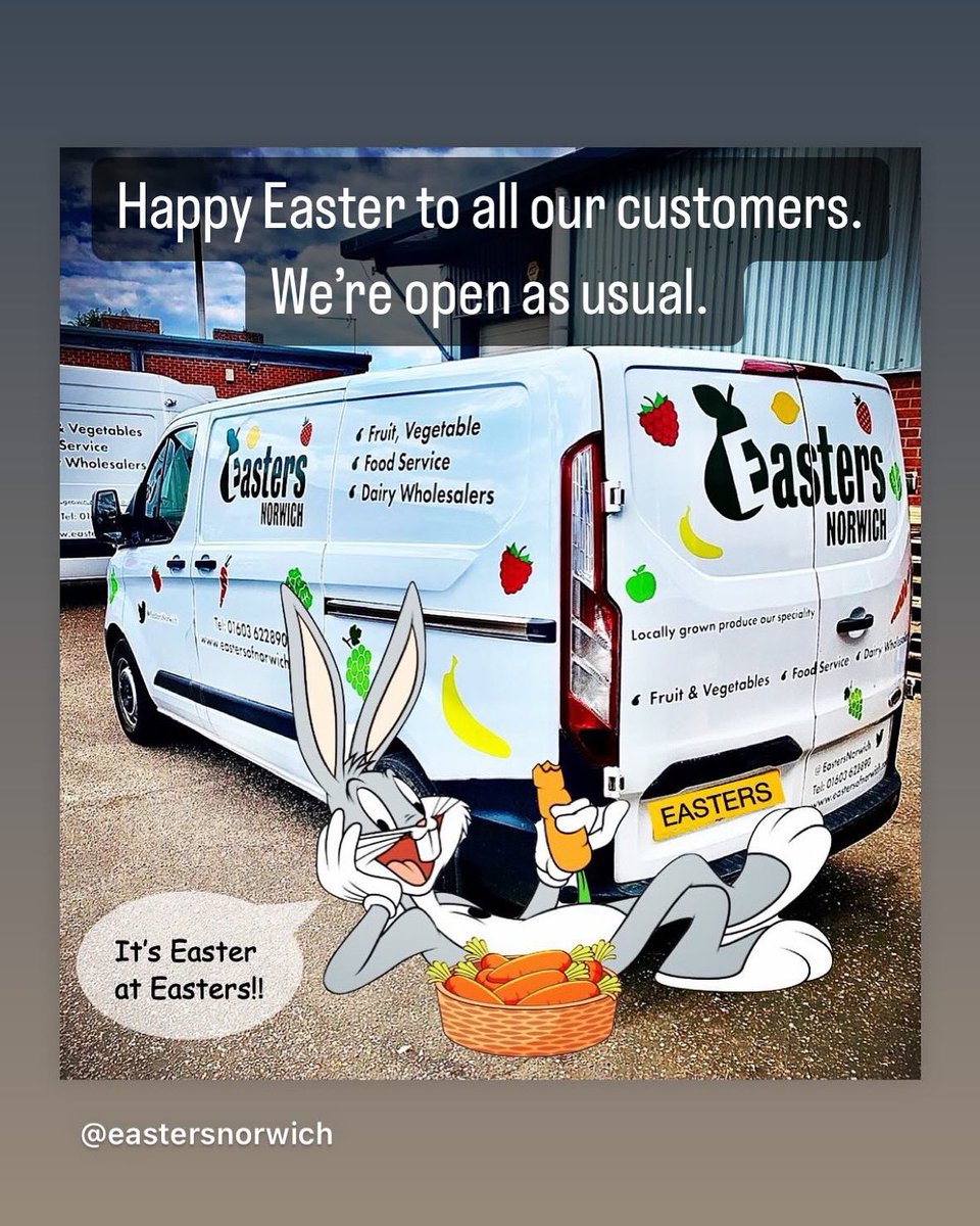 Good news! Deliveries are as normal over the Easter weekend. Any prepared produce required for Saturday & Monday deliveries need to be placed no later than 4pm on Friday. Good Friday - Open Saturday - Open Easter Sunday - Closed Easter Monday - Open Happy Easter Everyone .