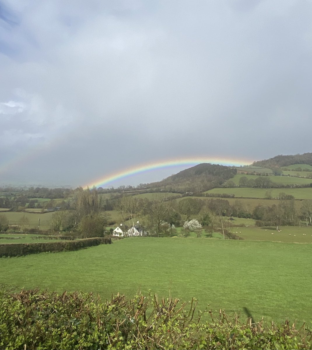 A very low #rainbow Caught it seems between hill and field A sudden burst of brightness in amongst all the #rain With a faint second one just above Well worth the stop #NaturePhotograhpy #Herefordshire @bbchw @YourHereford1 @herefordtimes @VisitHfds #Marches