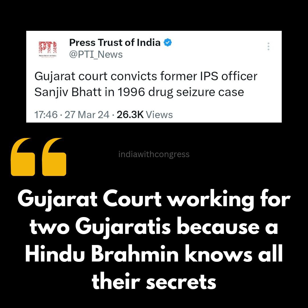 Nor are they for Hindus or for Brahmins... They are here only for Money and Hatred 

#JusticeForSanjivBhatt
#Gujarat
#SanjivBhatt