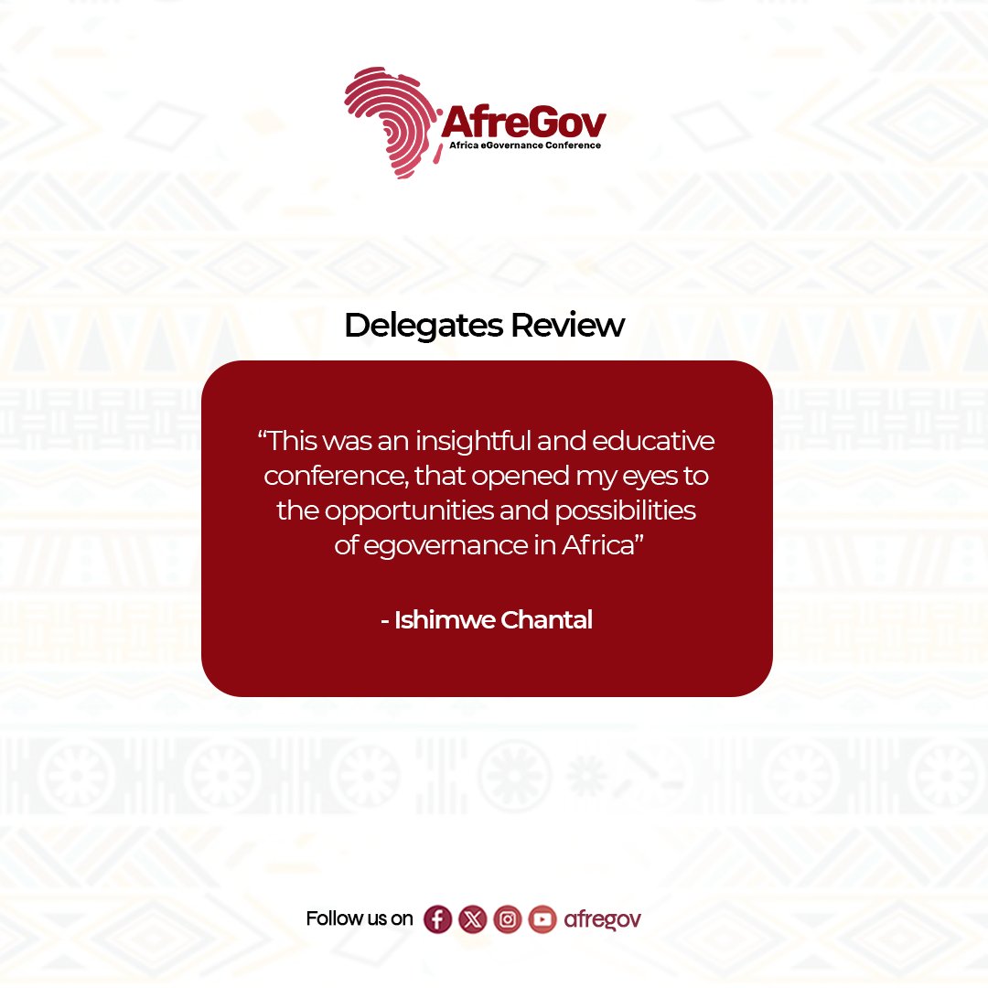 Afregov's tweet image. Let&apos;s reflect on the transformative impact of #AfreGov2024! Each delegate came away with valuable knowledge and insights, contributing to Africa&apos;s journey towards greater heights of success and prosperity.

#AfreGov #TransformativeEvent #KnowledgeSharing #DigitalInnovation