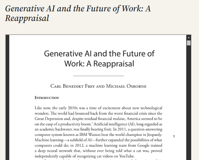 10 years ago we published a paper estimating the exposure of jobs to automation. In this paper, reassess what AI can and cannot do in the era of Gen AI. Finally out in the @BrownJournal @maosbot bjwa.brown.edu/30-1/generativ…