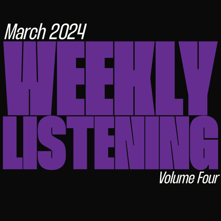 The new Weekly Listening feat. @amyomusic (@w1nspear), @bl00msday (@bayonetrecs), @CereusBright (@NettwerkMusic), @freshpunks (@specialistsub), Hour (@Dearliferecs), Jack Name (@mapledeath), @LoganLynn (@killrockstars), @maganarama (@audioantihero) & Pina Palau (@Mouthwatering)