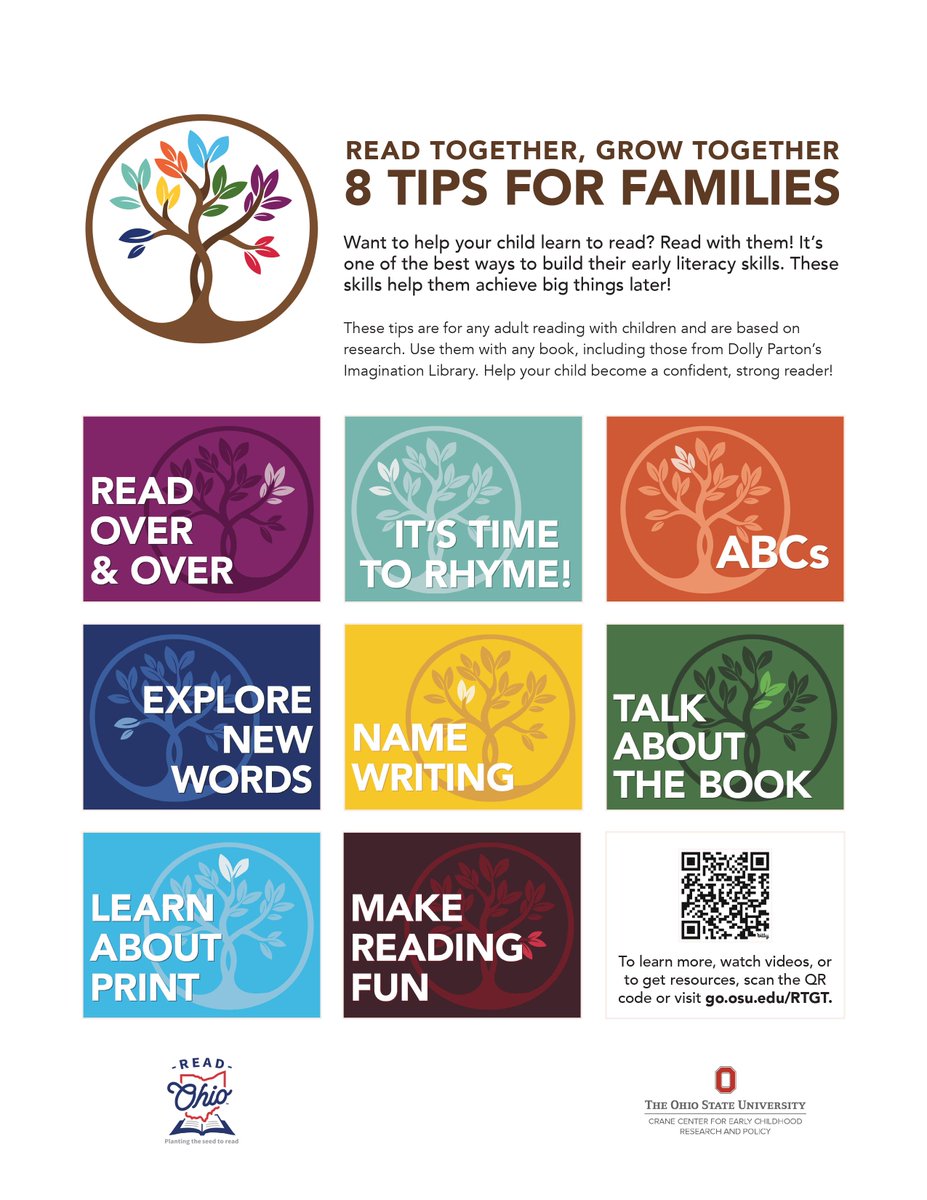 8 easy reading tips for you to use during story time with your kids! @CraneCenterOSU #ReadTogetherGrowTogether More info: crane.osu.edu/our-work/read-…
