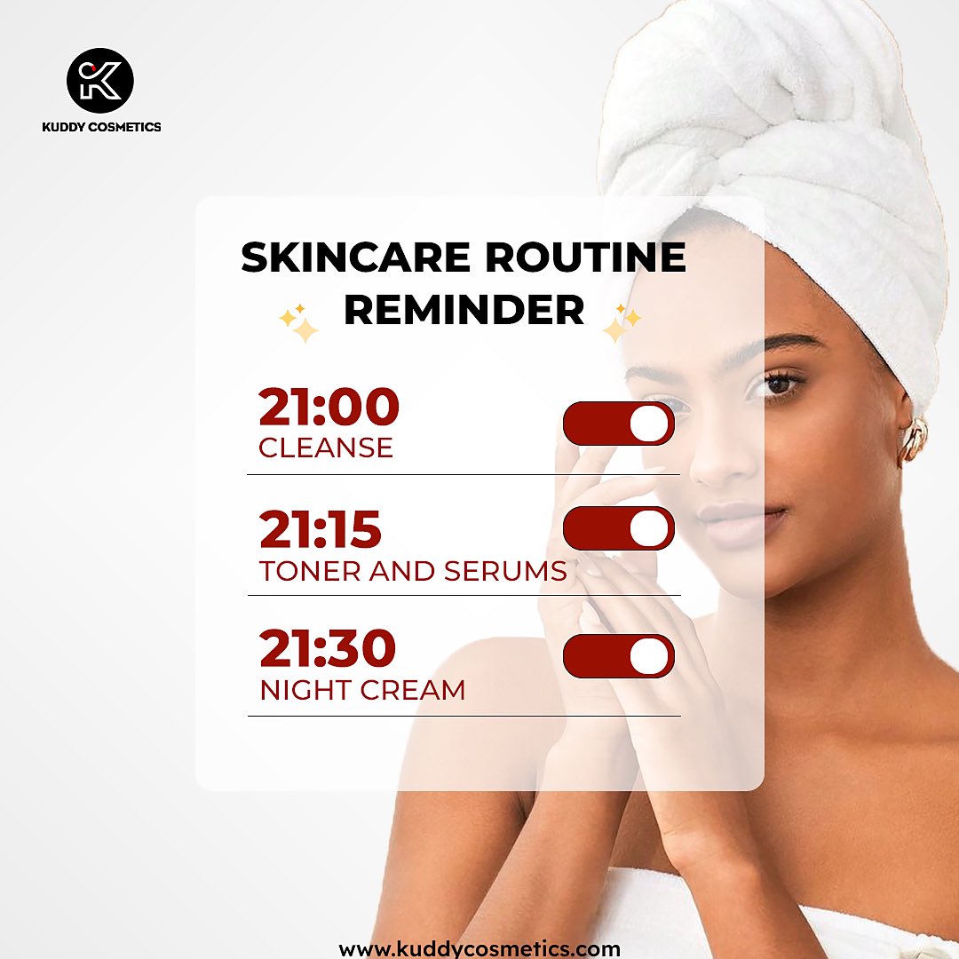 Kuddycosmetics's tweet photo. Get ready to wake up with glowing complexion by following these simple night routine;
📌Thoroughly cleanse your face.
📌 Apply toner and serum to hydrate and nourish your skin.
📌Finish with a luxurious night cream to seal in the goodness.
Your skin will thank you in the morning! https://t.co/i4c2RqqrB8